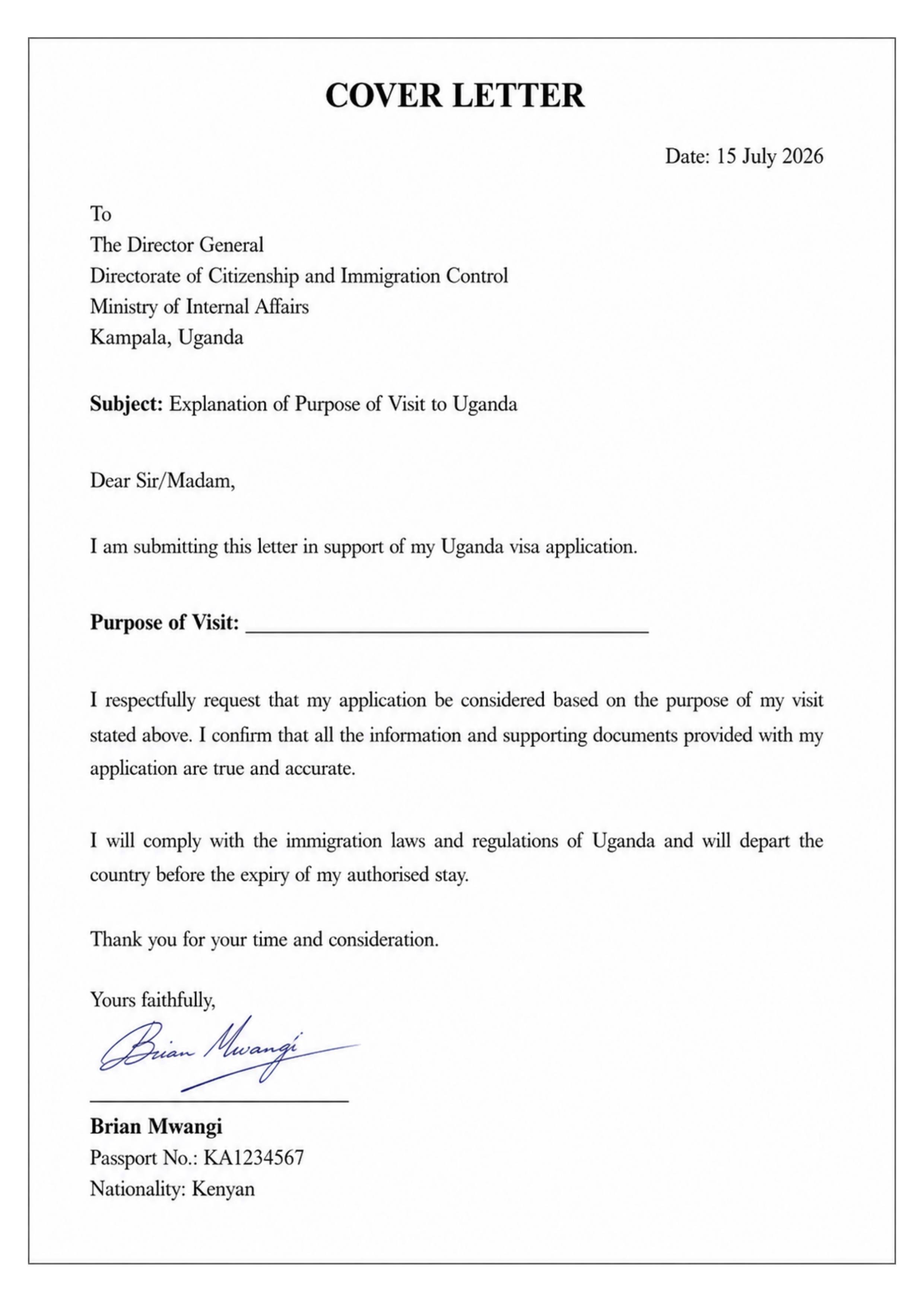 Cover Letter Sample