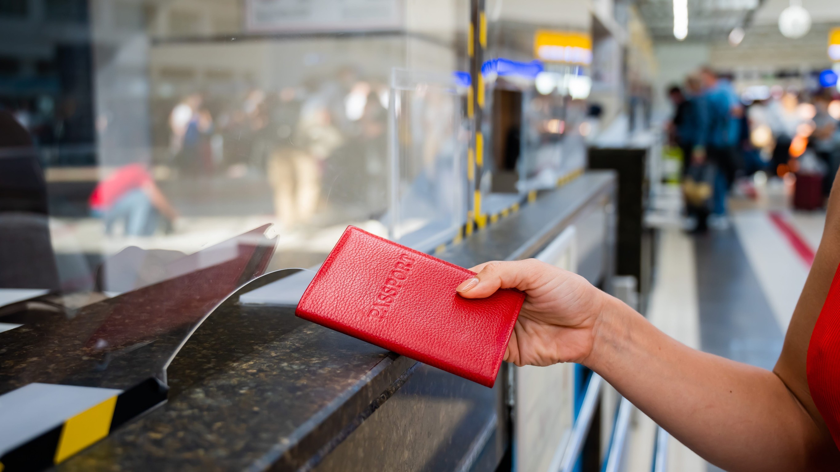 Faceless Woman Giving Her Passport