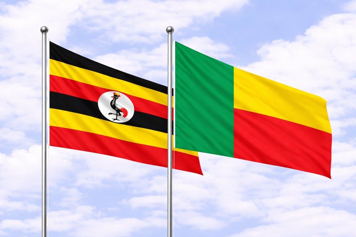 Flags Of Uganda And Benin