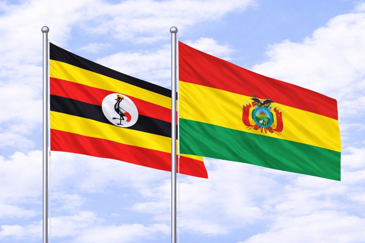 Flags Of Uganda And Bolivia