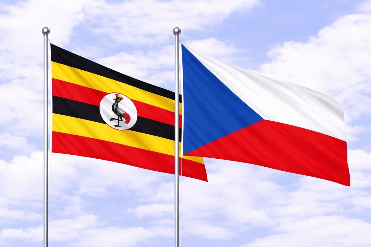 Flags Of Uganda And Czech Republic