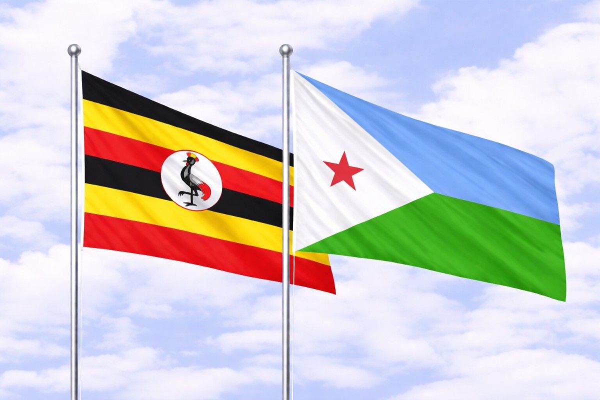 Flags Of Uganda And Djibouti