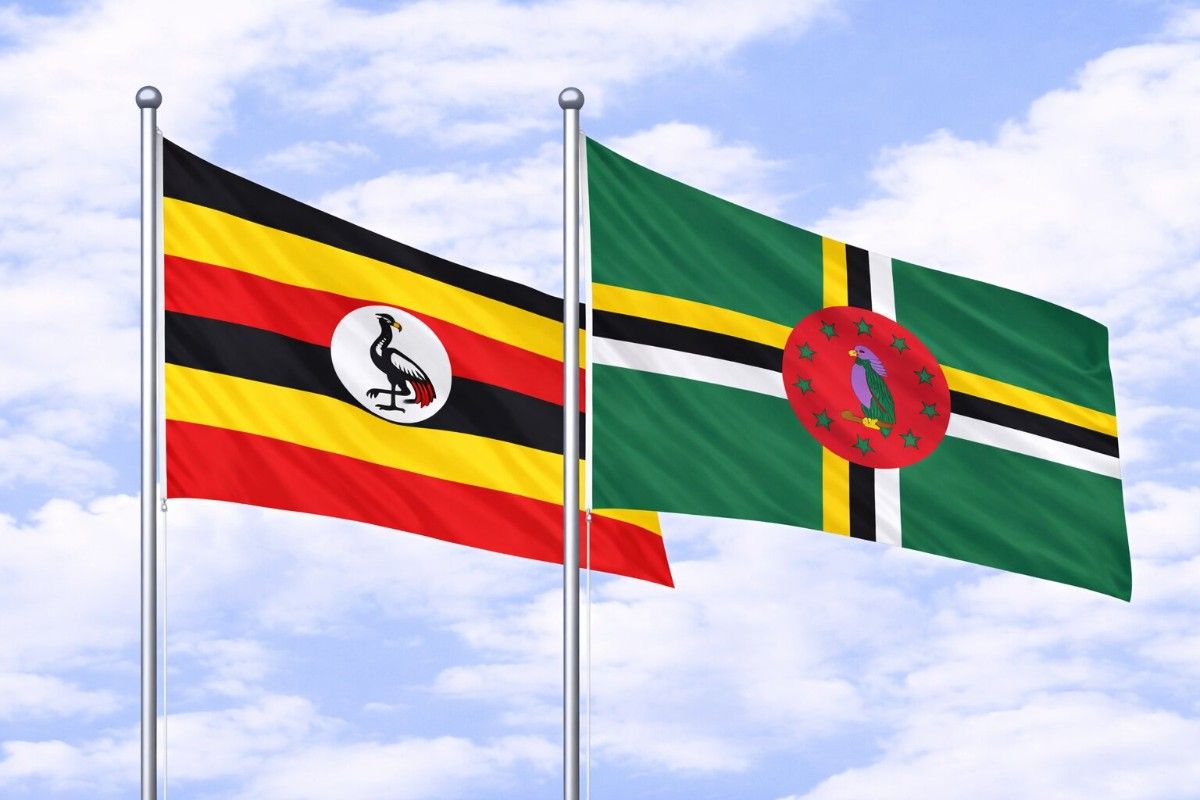 Flags Of Uganda And Dominica