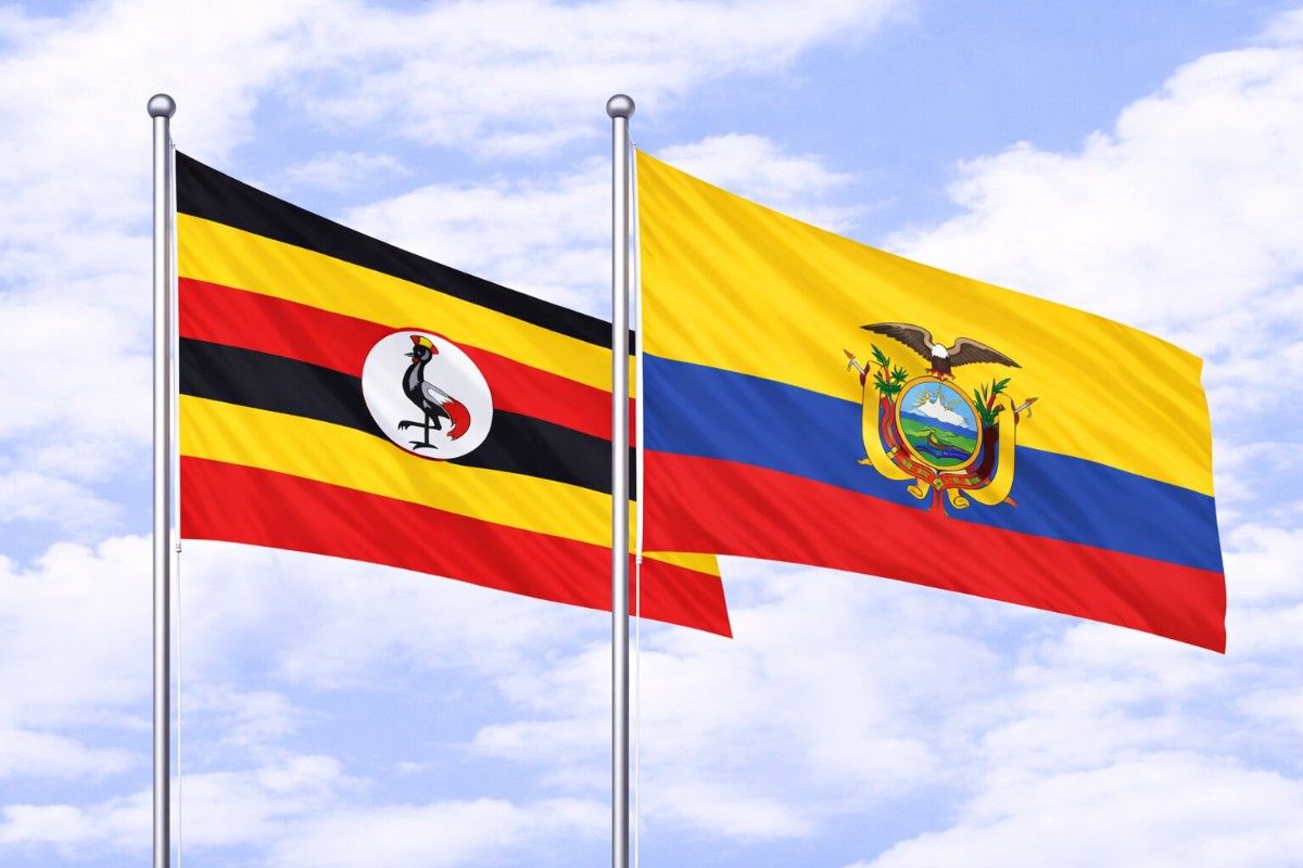 Flags Of Uganda And Ecuador