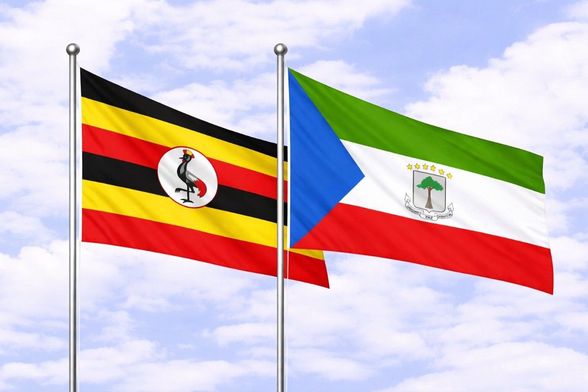 Flags Of Uganda And Equatorial Guinea