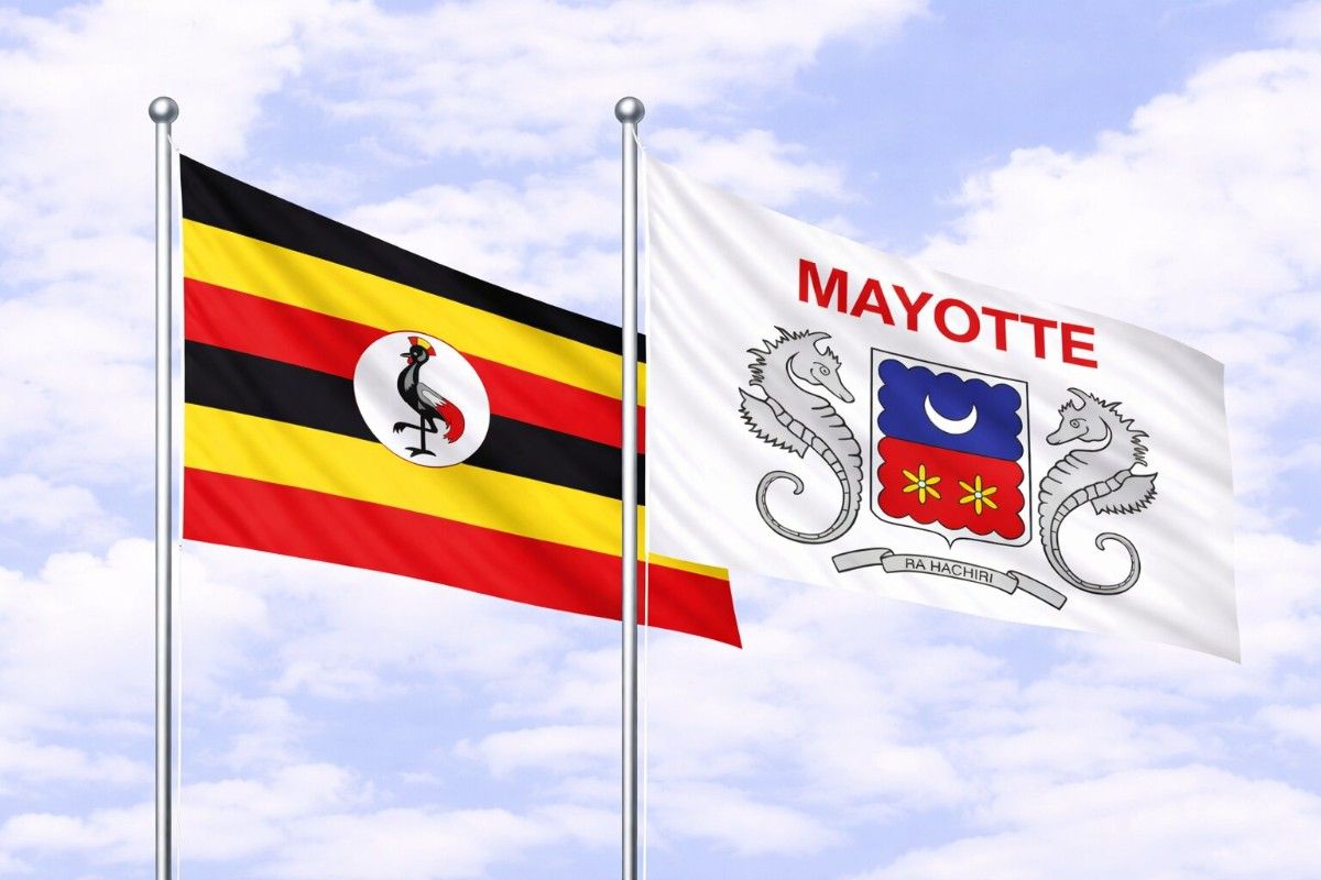 Flags Of Uganda And Mayotte
