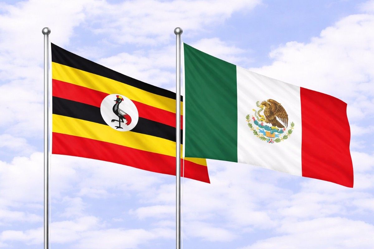 Flags Of Uganda And Mexico