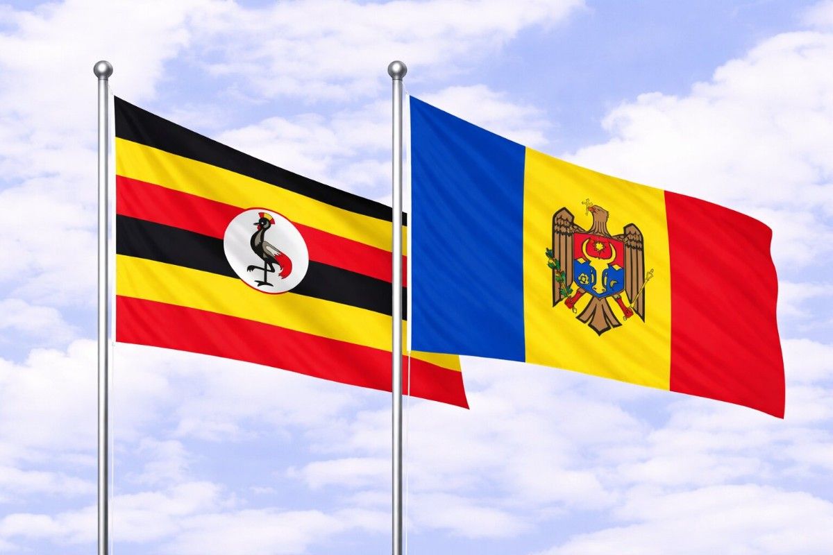 Flags Of Uganda And Moldova