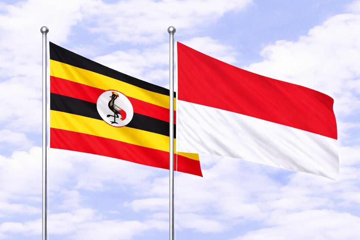 Flags Of Uganda And Monaco