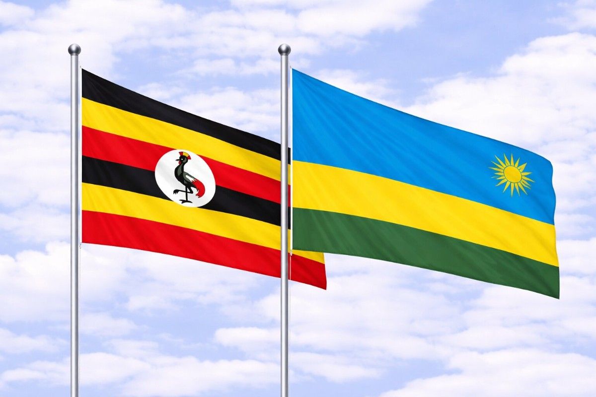 Flags Of Uganda And Rwanda