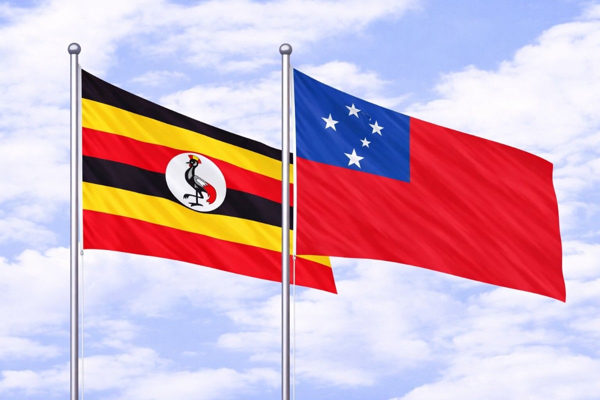 Flags Of Uganda And Samoa