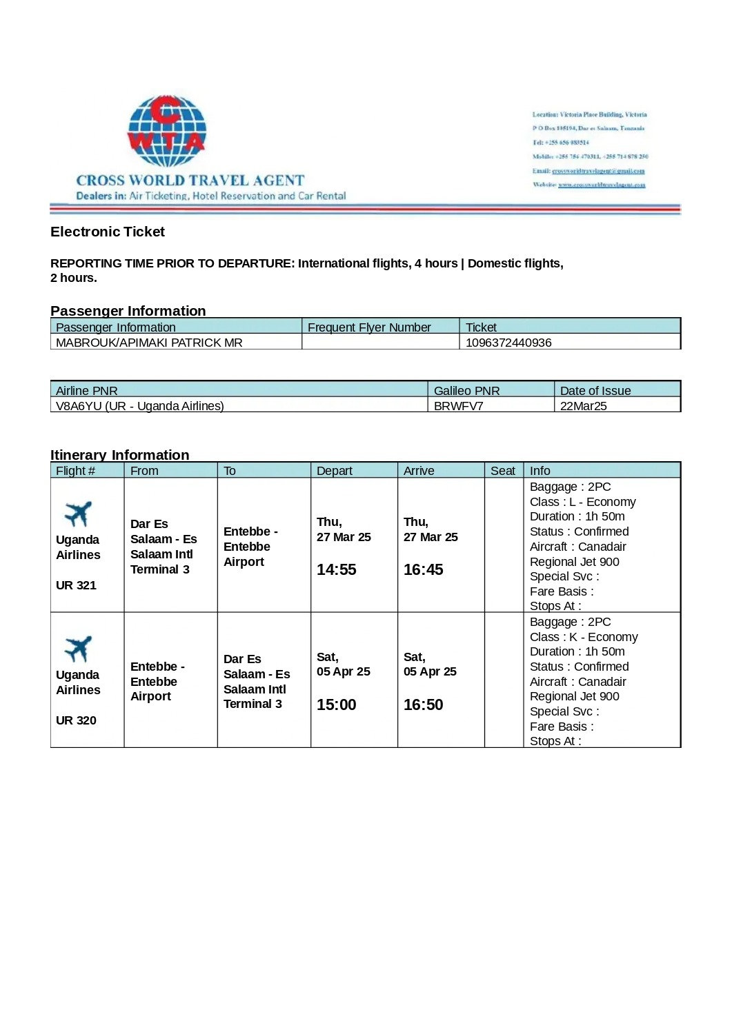 Return Ticket Sample Image