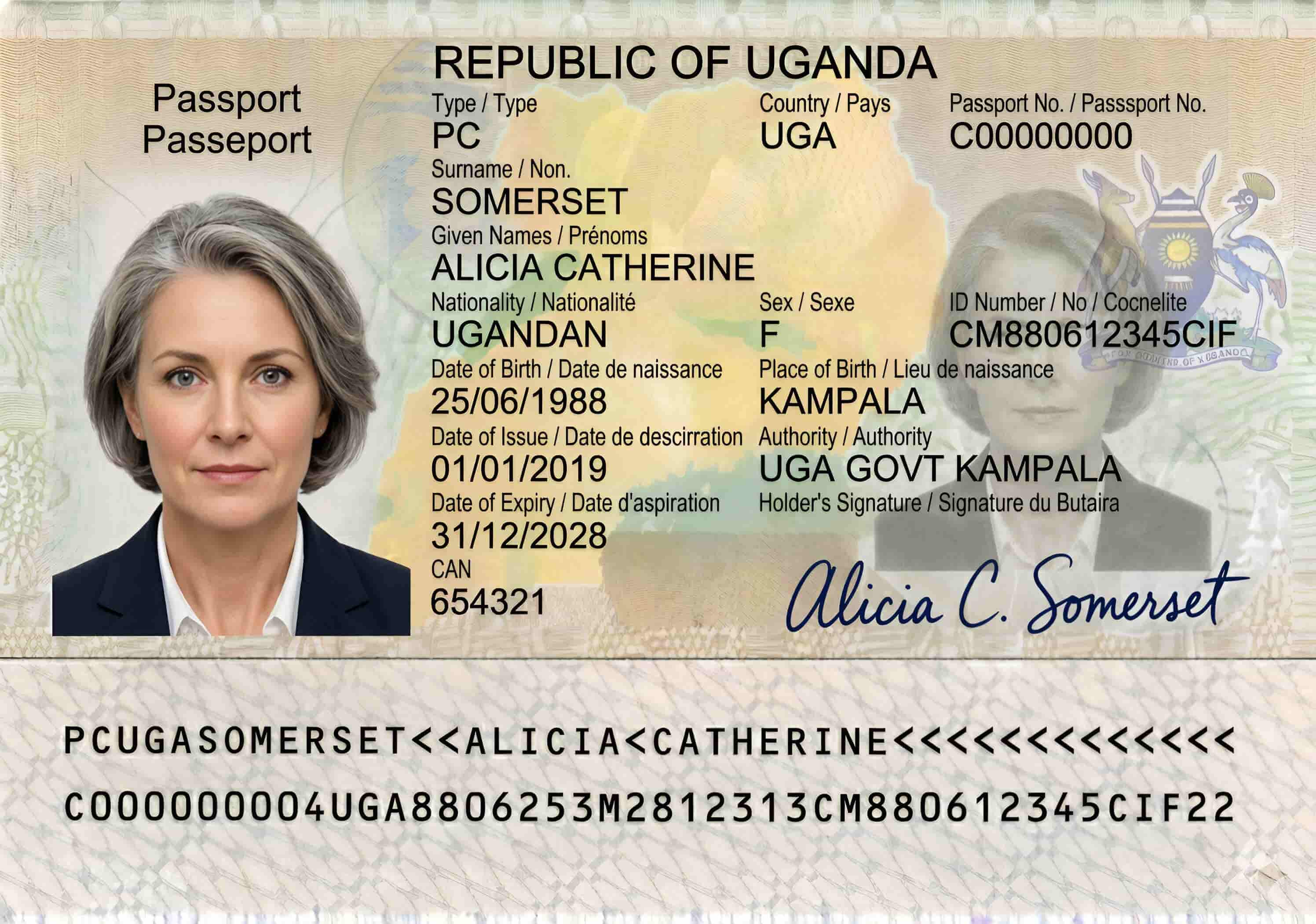 Sample of Passport Bio-Page