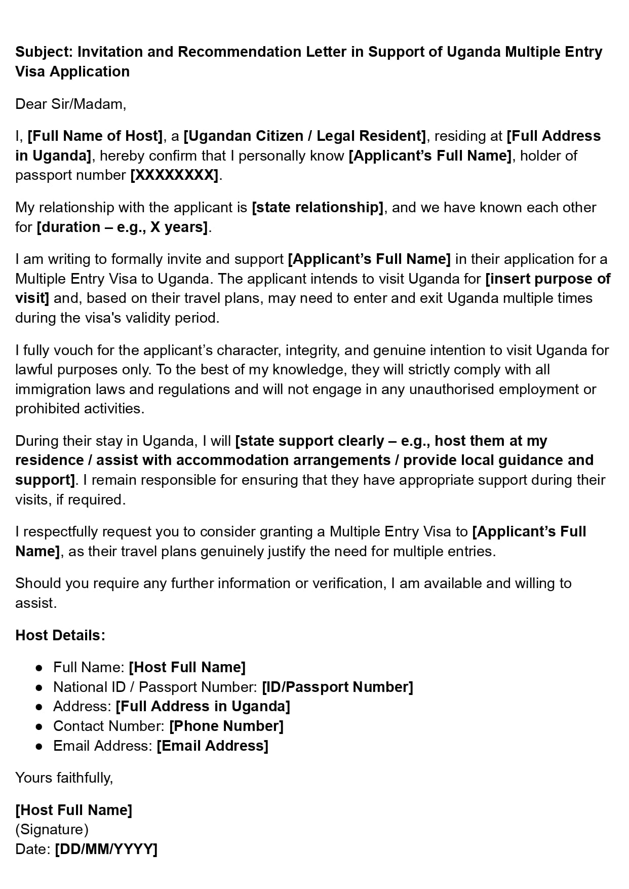 Sample of Recommendation Letter