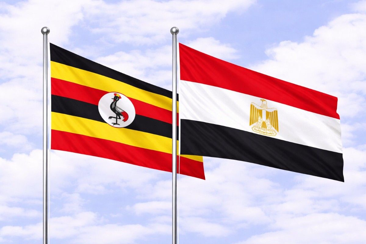 Flags Of Uganda And Egypt