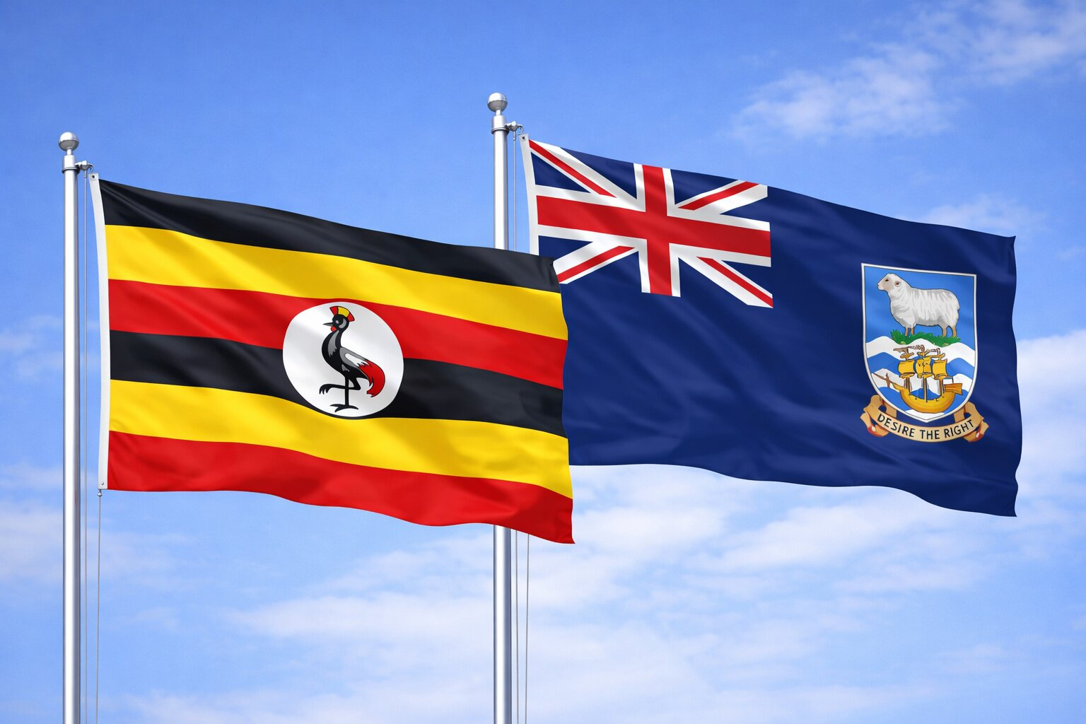 Uganda And Falkland Island Flag