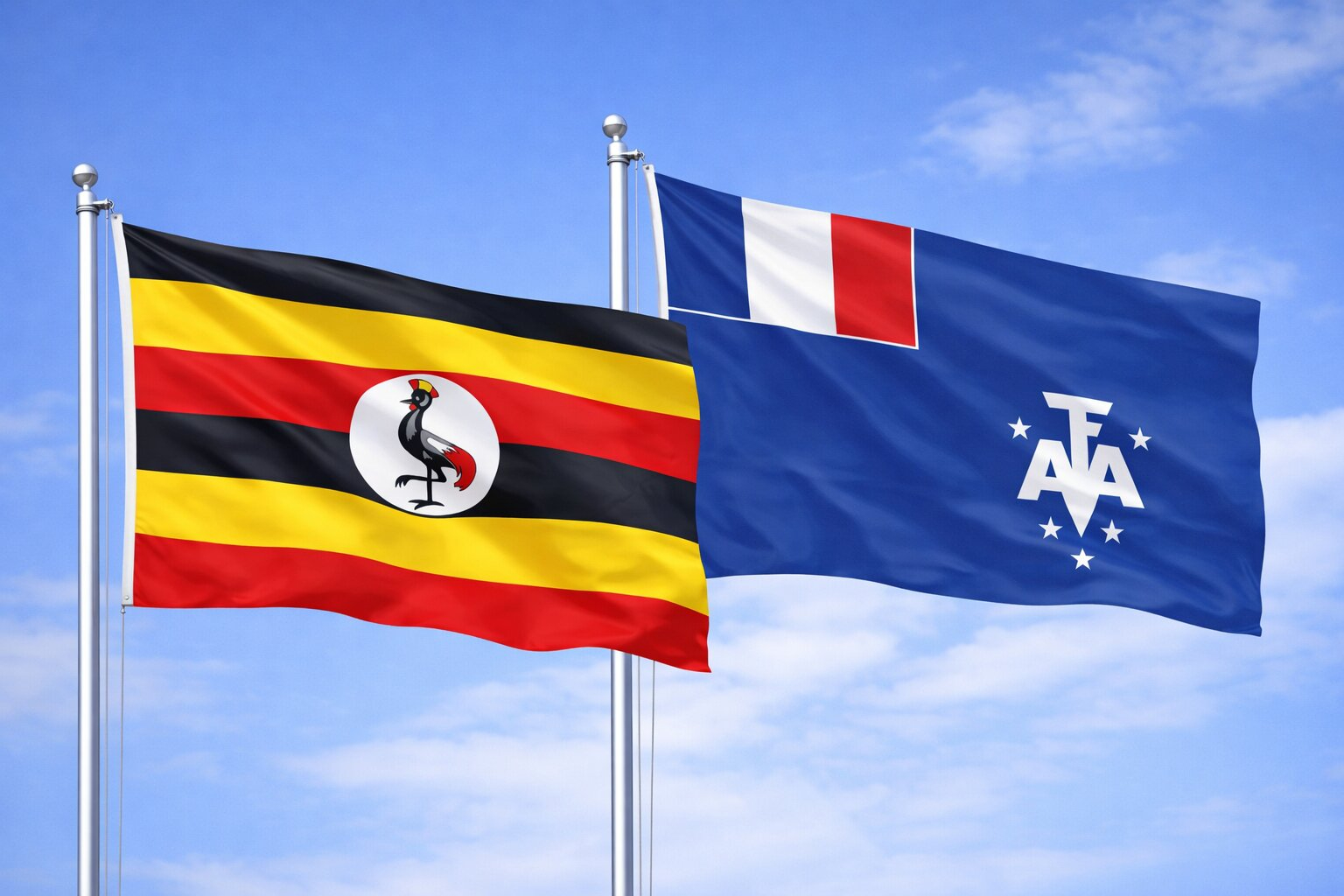 Uganda Flag And Gabon Flag