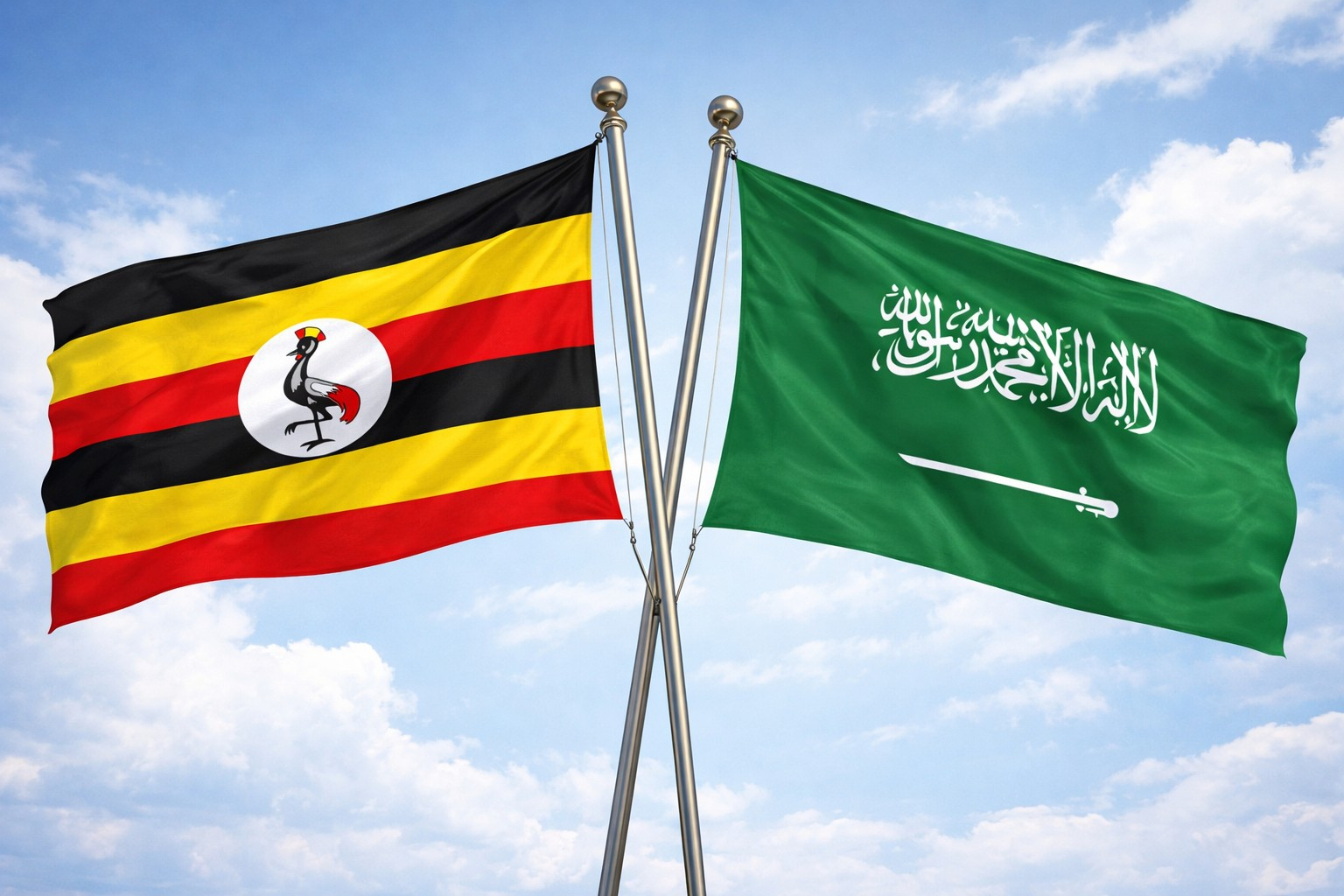 Uganda Flag And Saudi Arabia