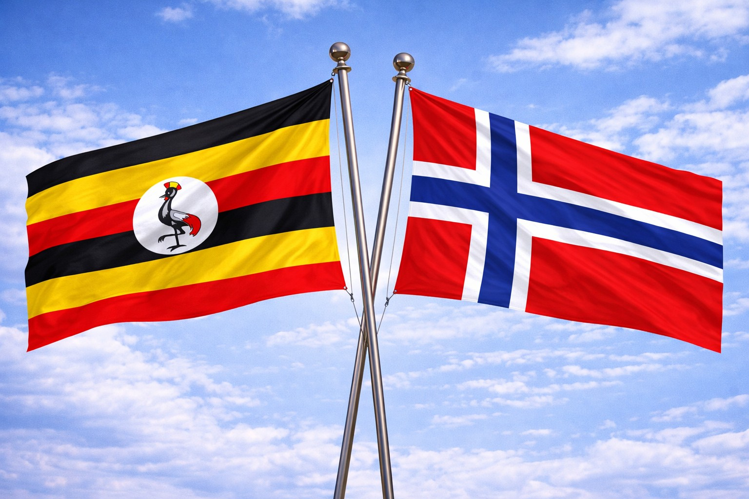 Uganda Flag And Svalbard And Jan Mayen