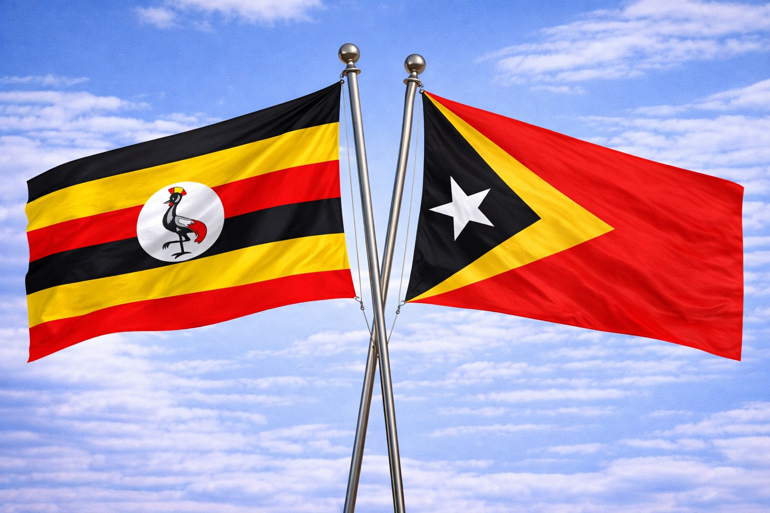 Uganda Flag And Timor Leste