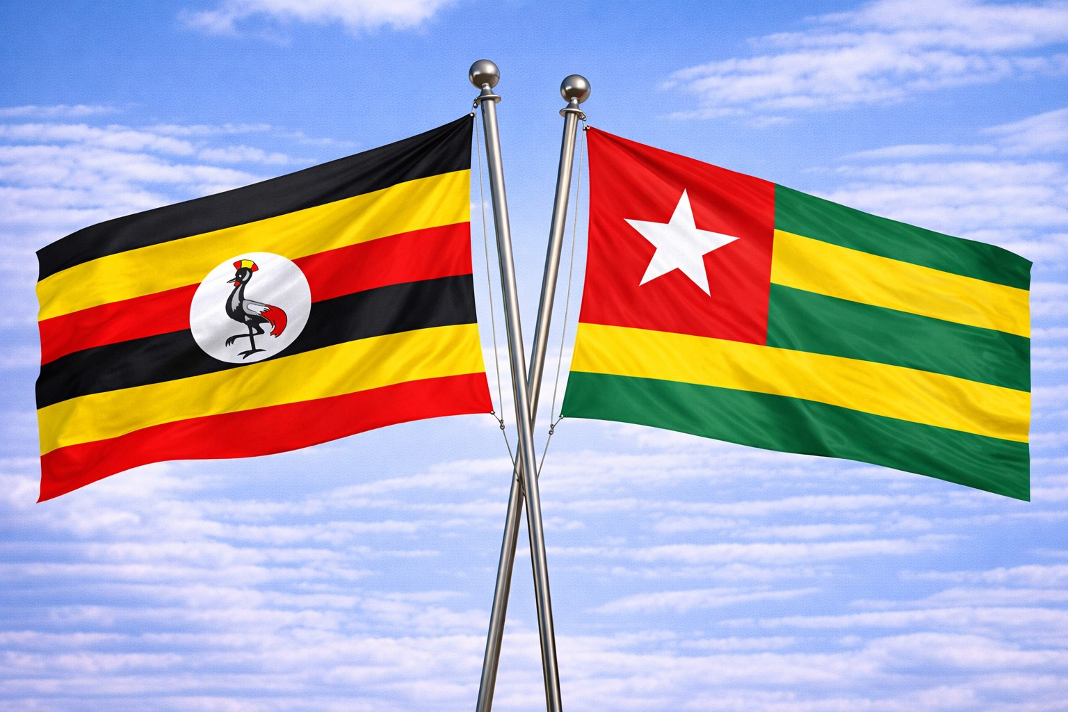 Uganda Flag And Togo Flag