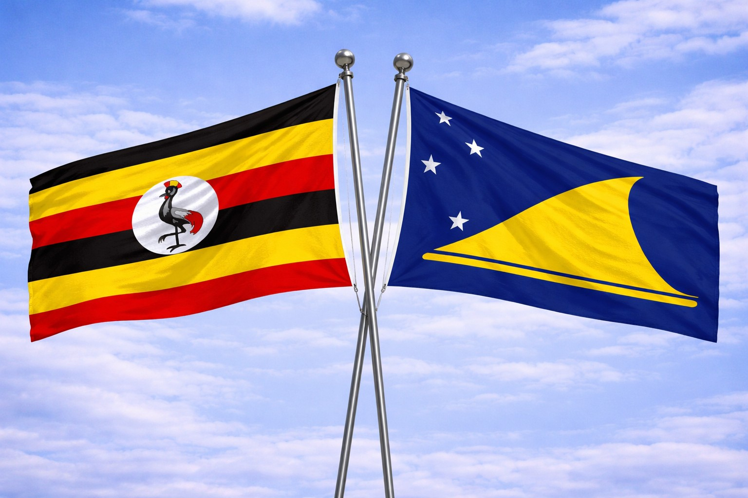 Uganda Flag And Tokelau Flag