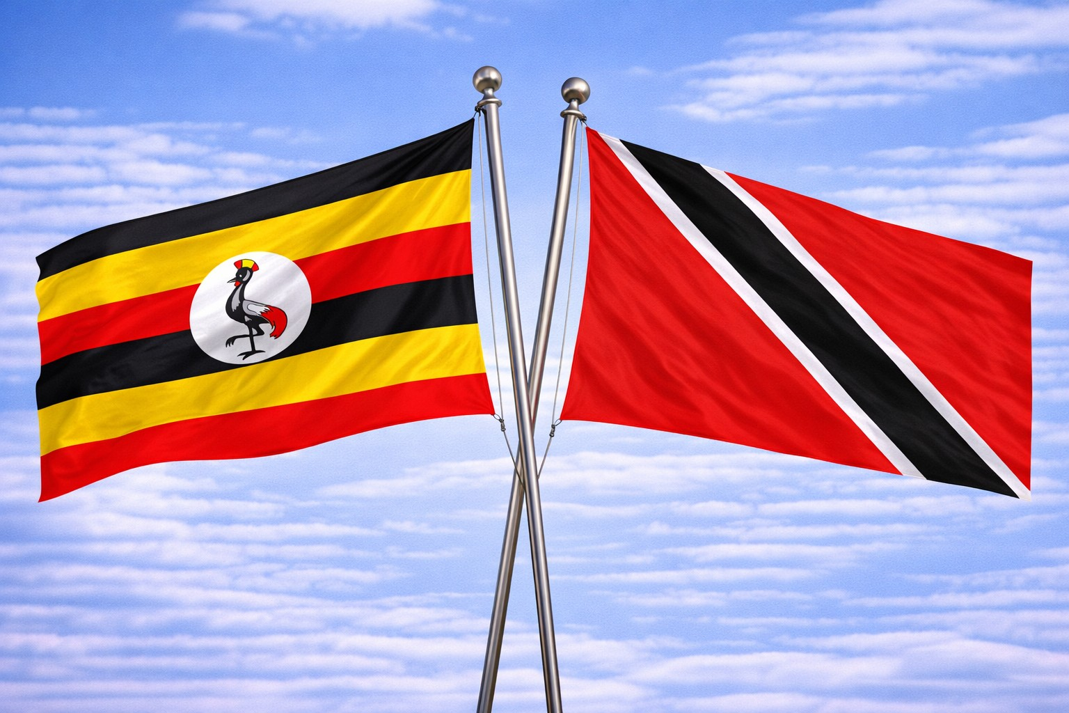 Uganda Flag And Trinided And Tobago