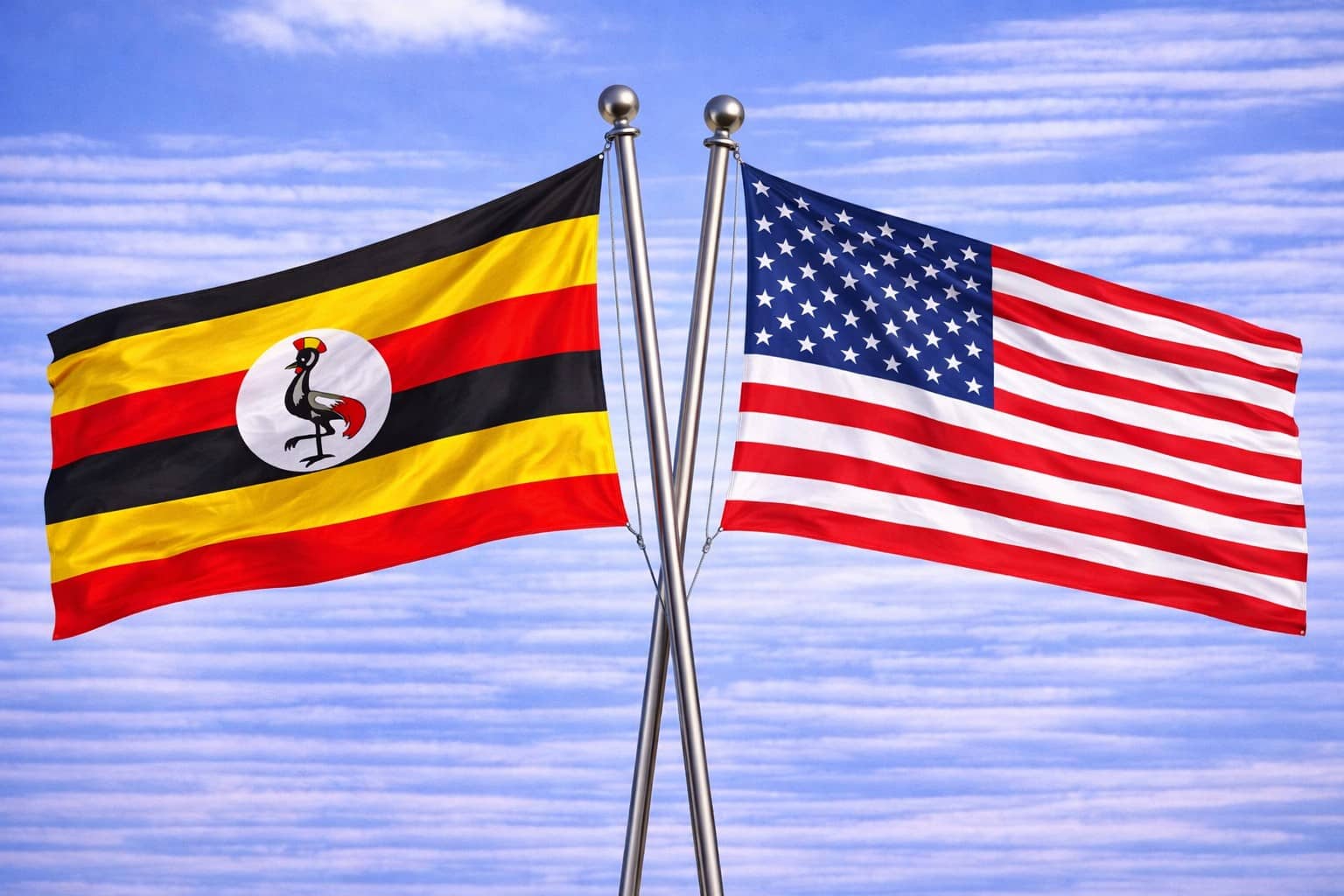 Uganda Flag And United States Minor Outlying Islands Flag