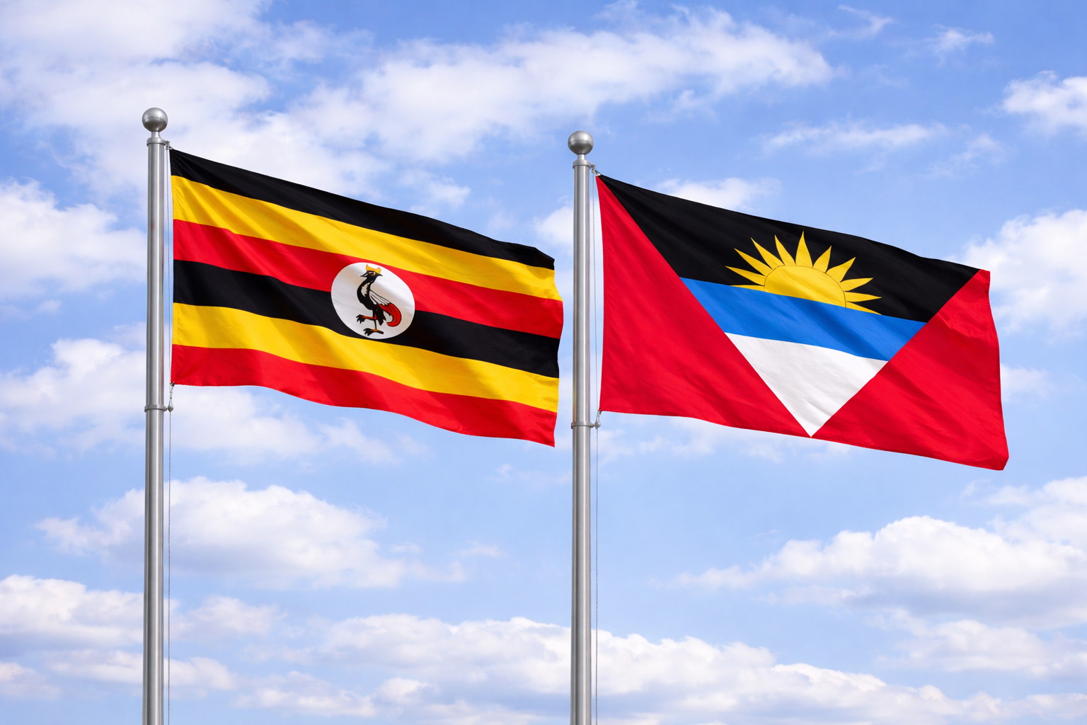 Uganda Flag With Antigua And Barbuda Flag