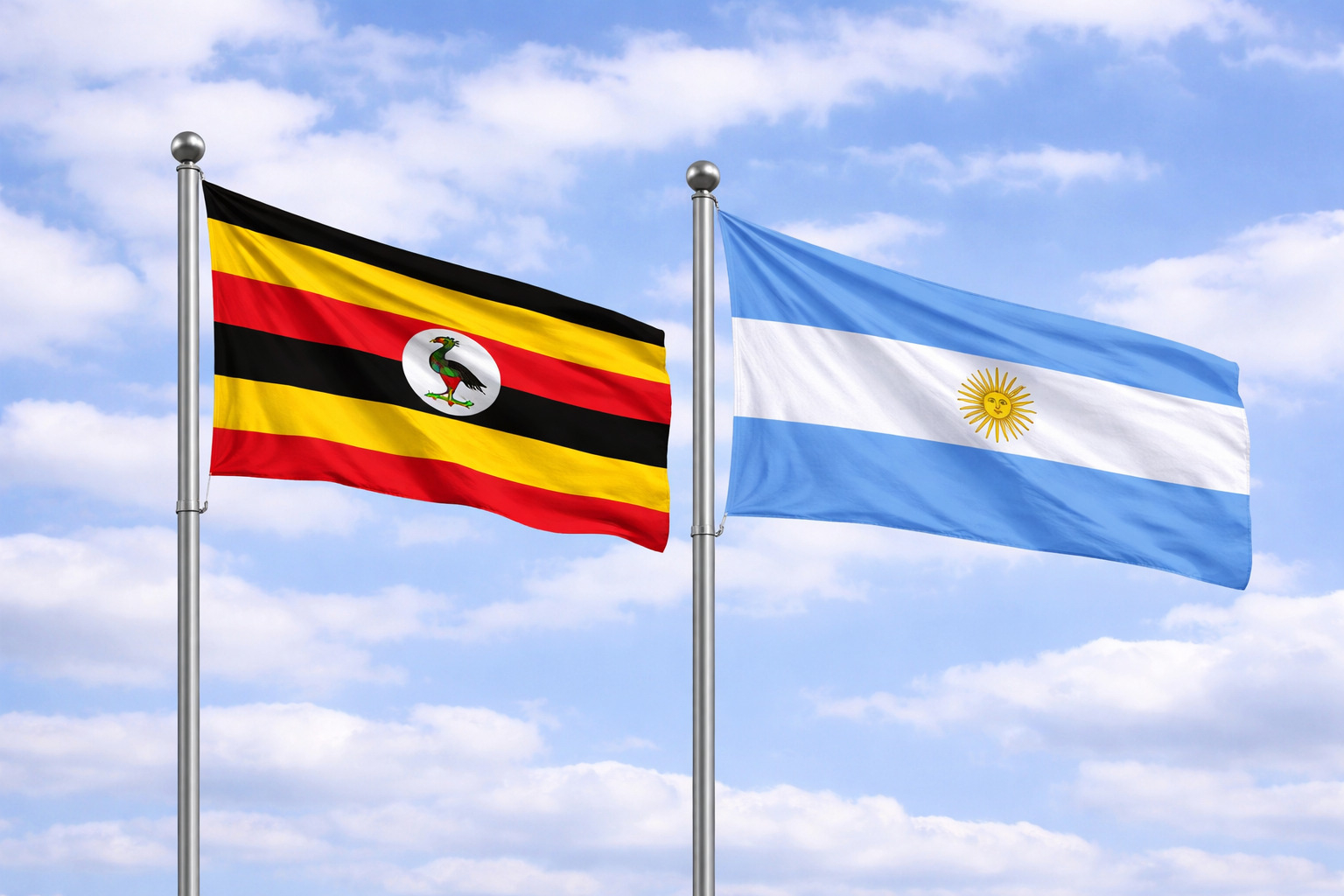 Uganda Flag With Argentina Flag