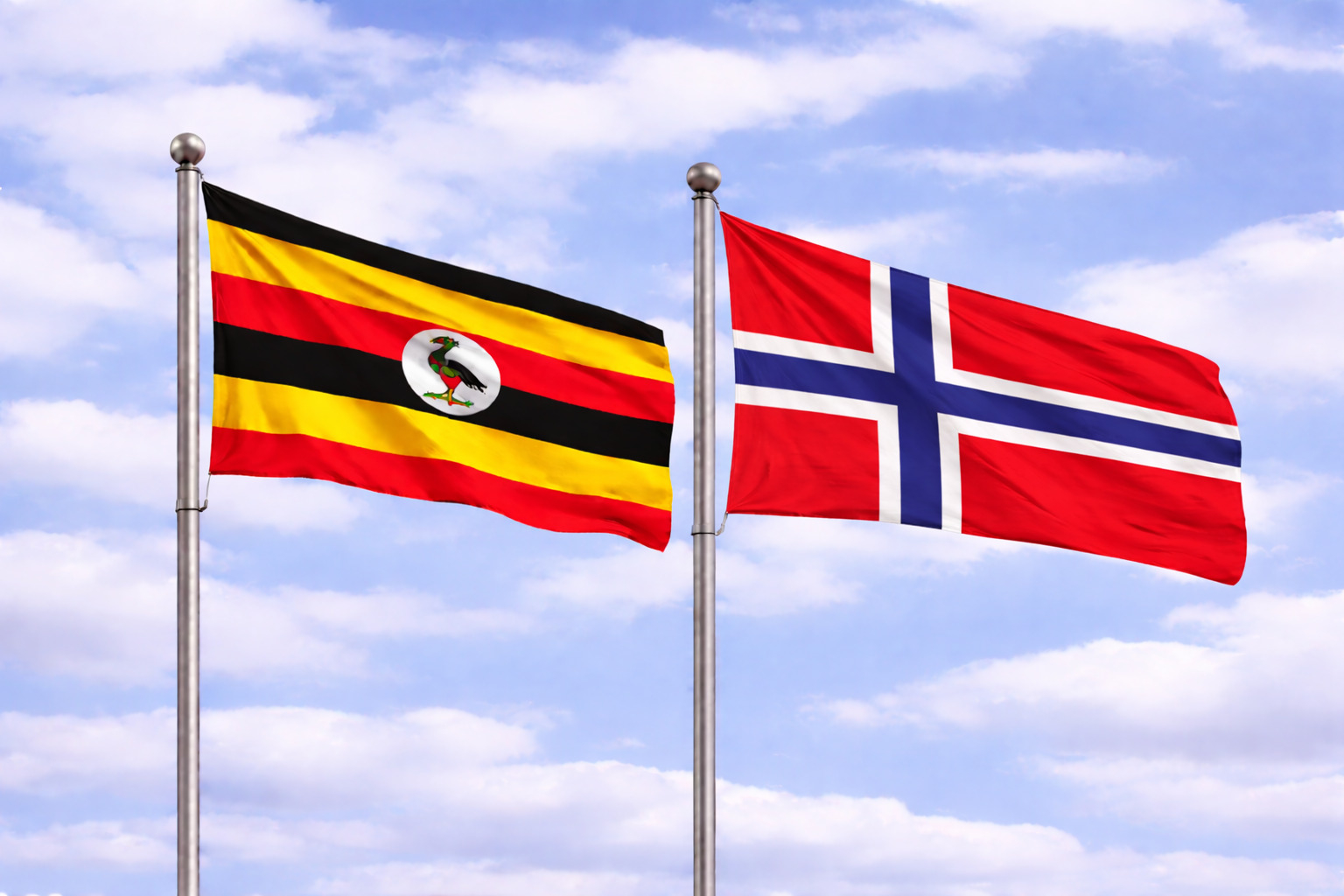 Uganda Flag With Bouvet Island Flag