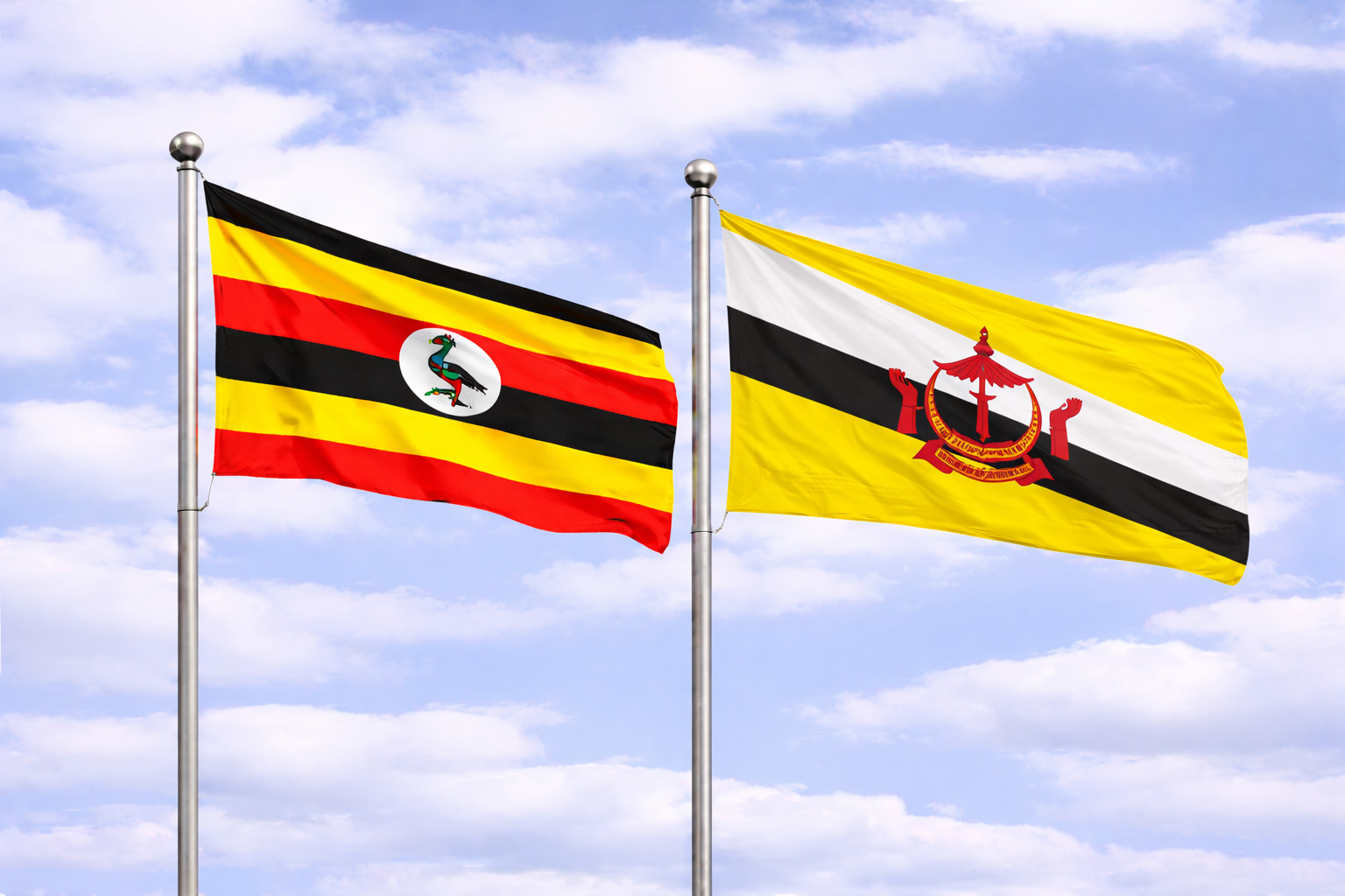 Uganda Flag With Brunei Flag