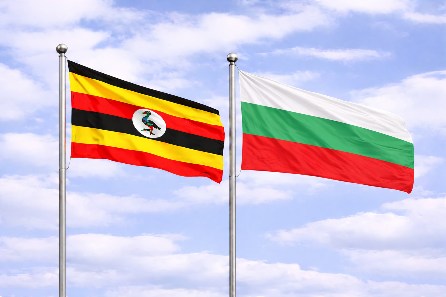 Uganda Flag With Bulgaria Flag