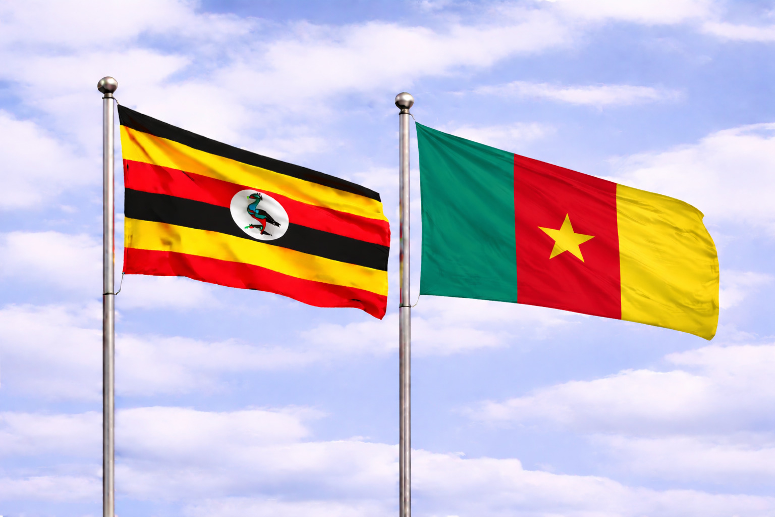 Uganda Flag With Cameroon Flag