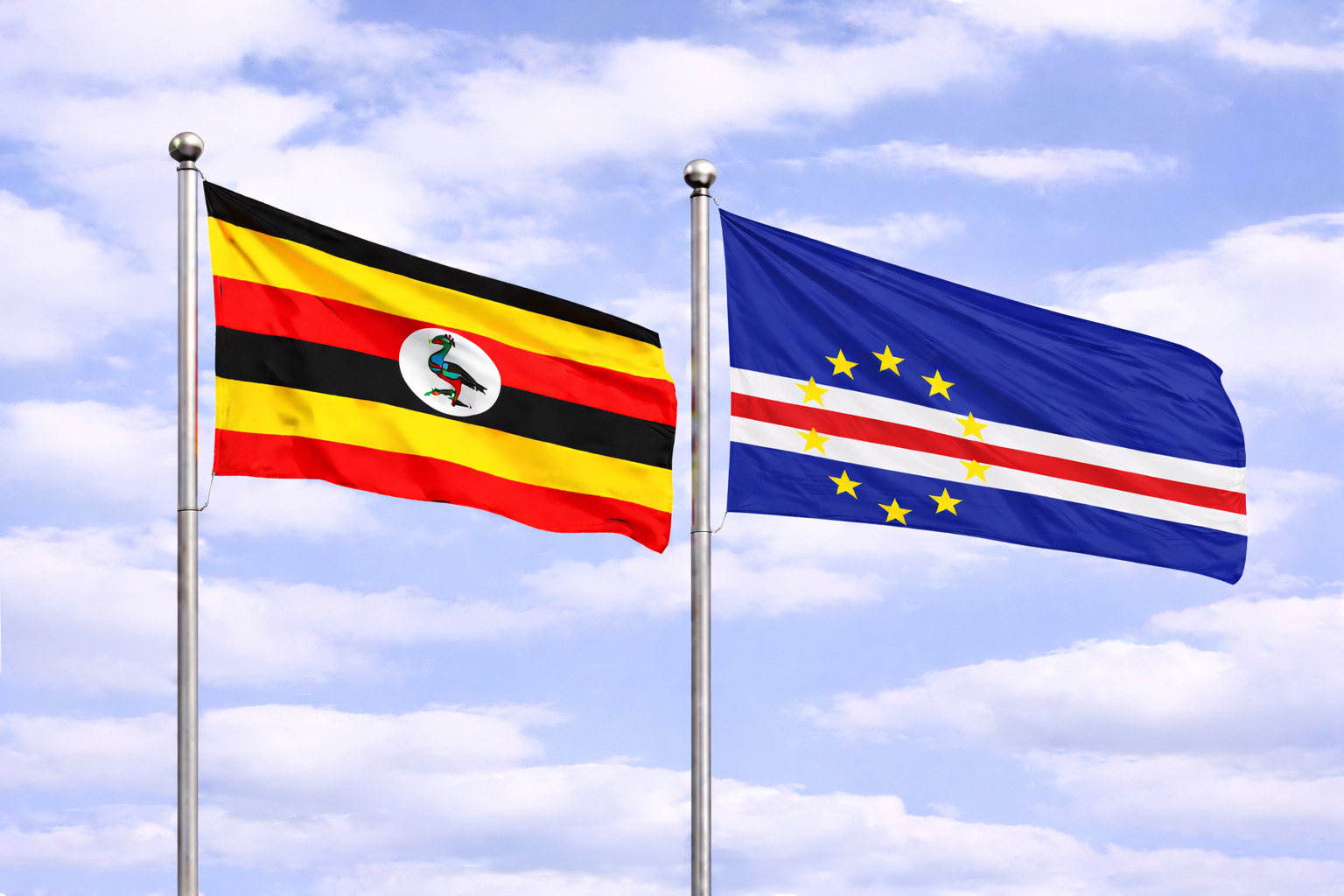 Uganda Flag With Cape Verde Flag