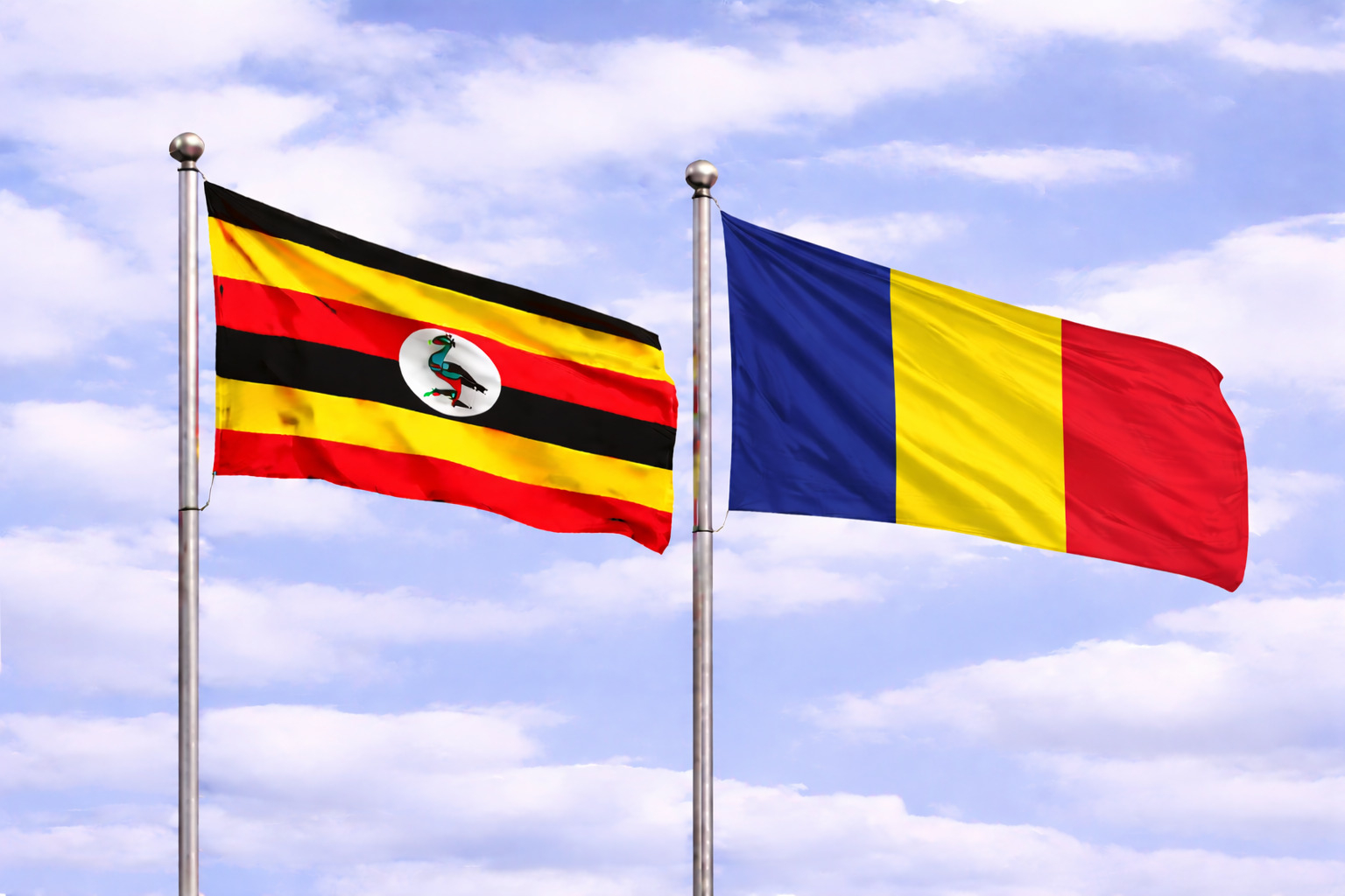 Uganda Flag With Chad Flag