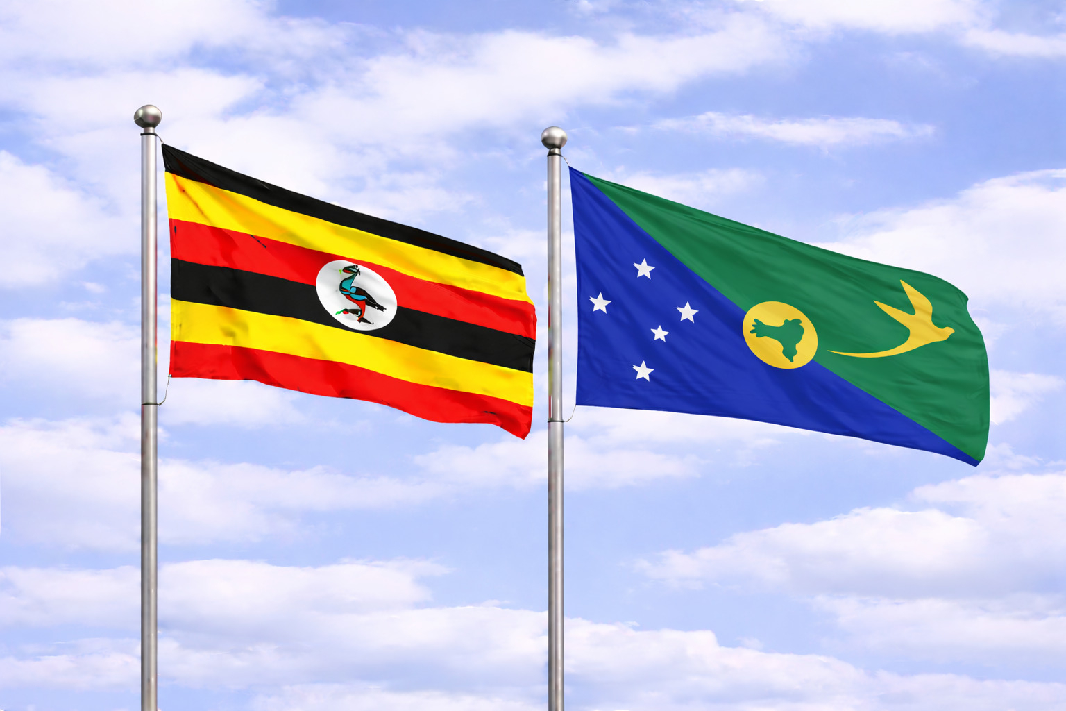Uganda Flag With Christmas Island Flag