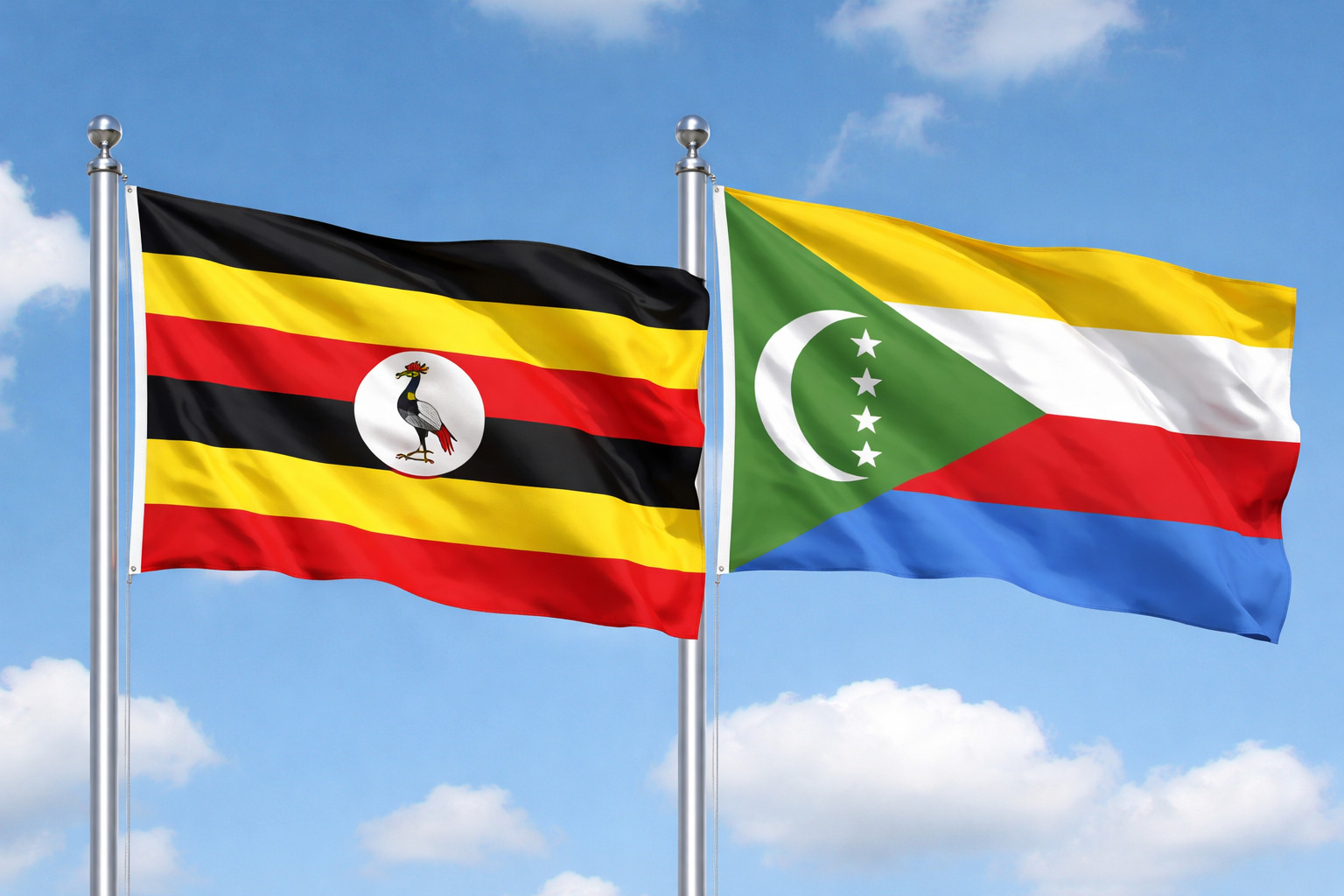 Uganda Flag With Comoros Flag