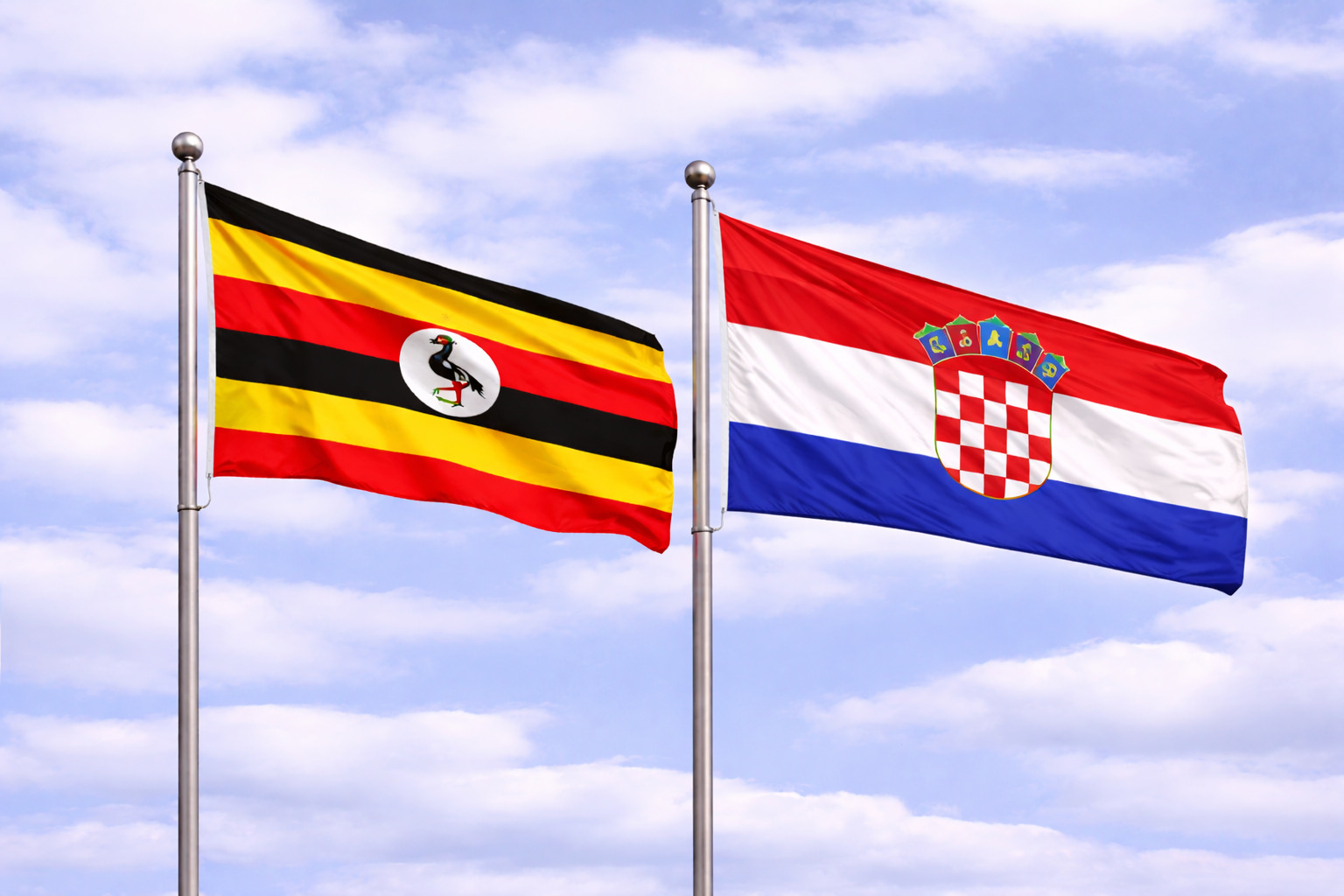 Uganda Flag With Croatia Flag