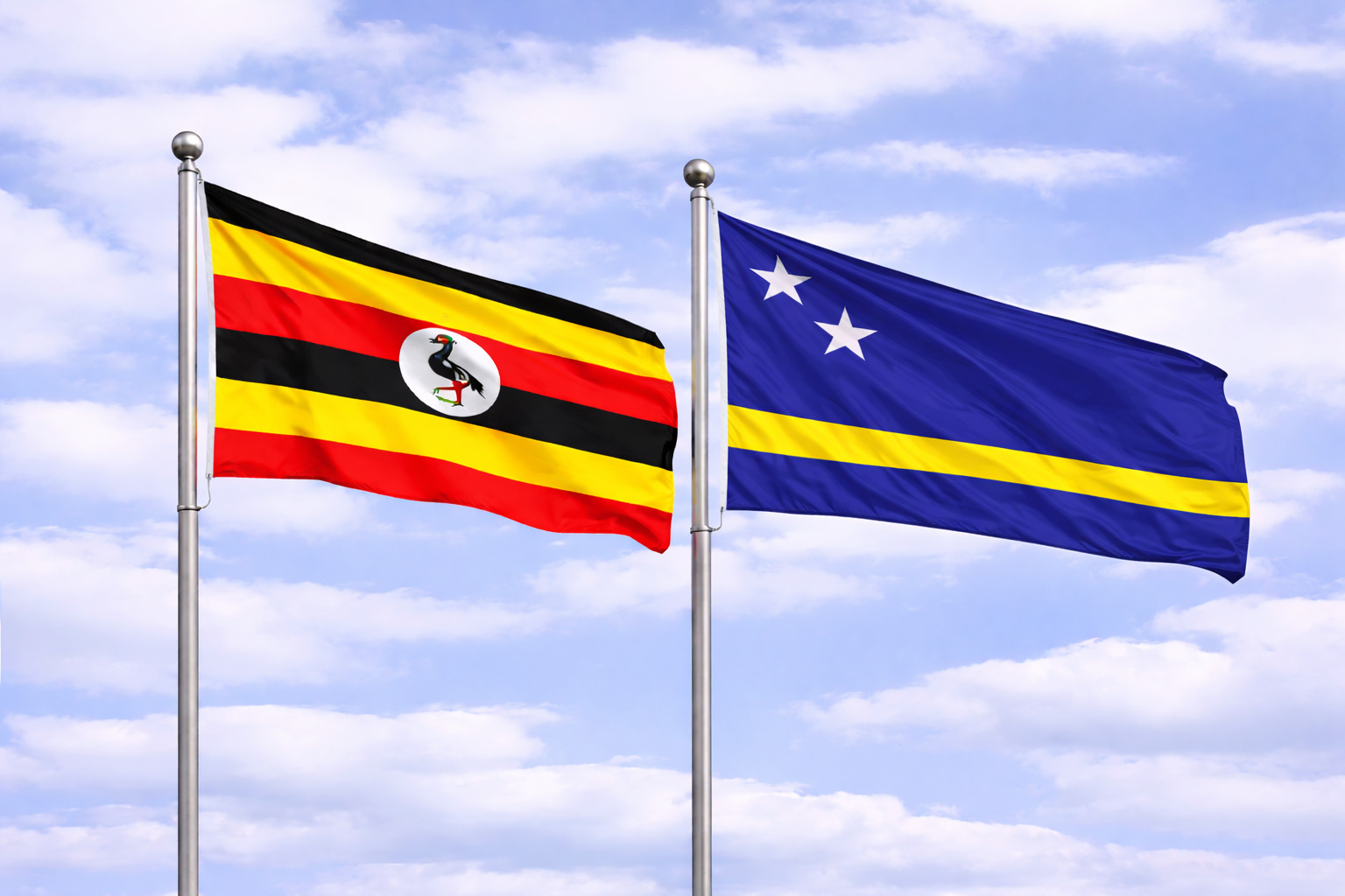 Uganda Flag With Curacao Flag
