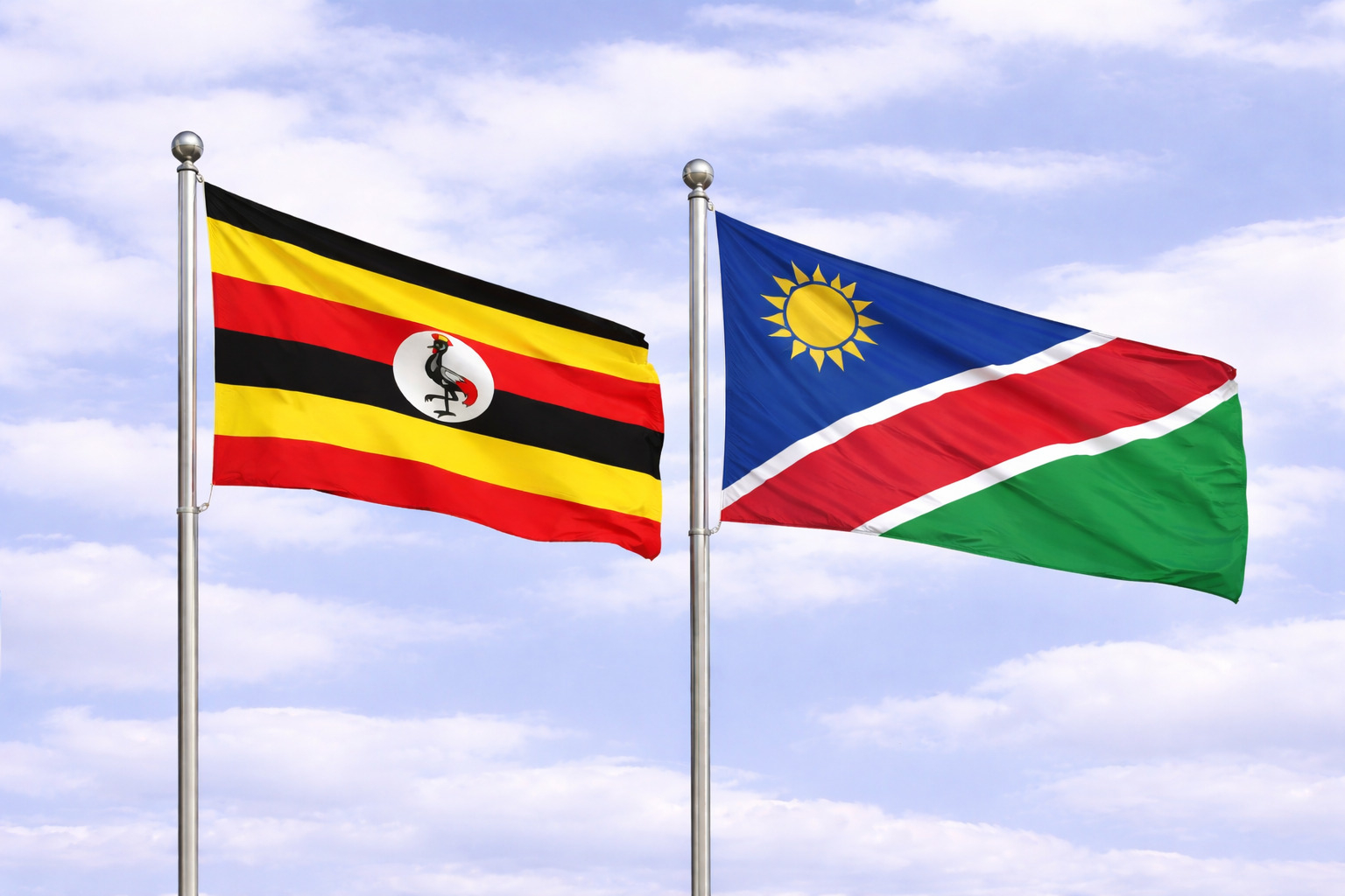 Uganda Flag With Namibia Flag