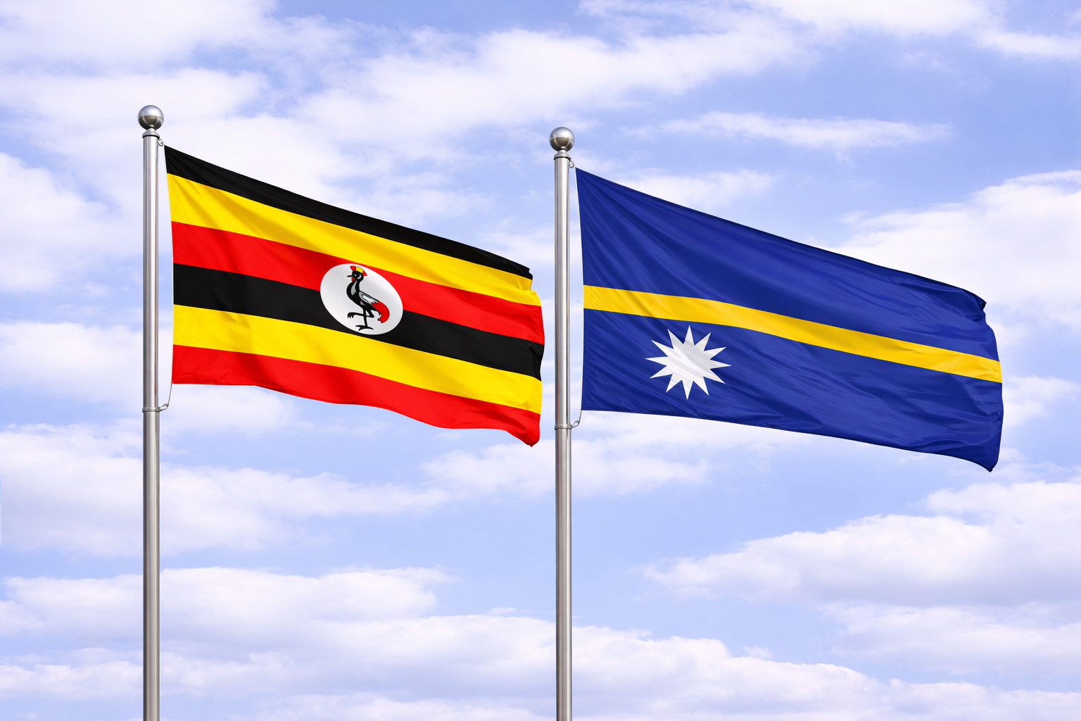 Uganda Flag With Nauru Flag