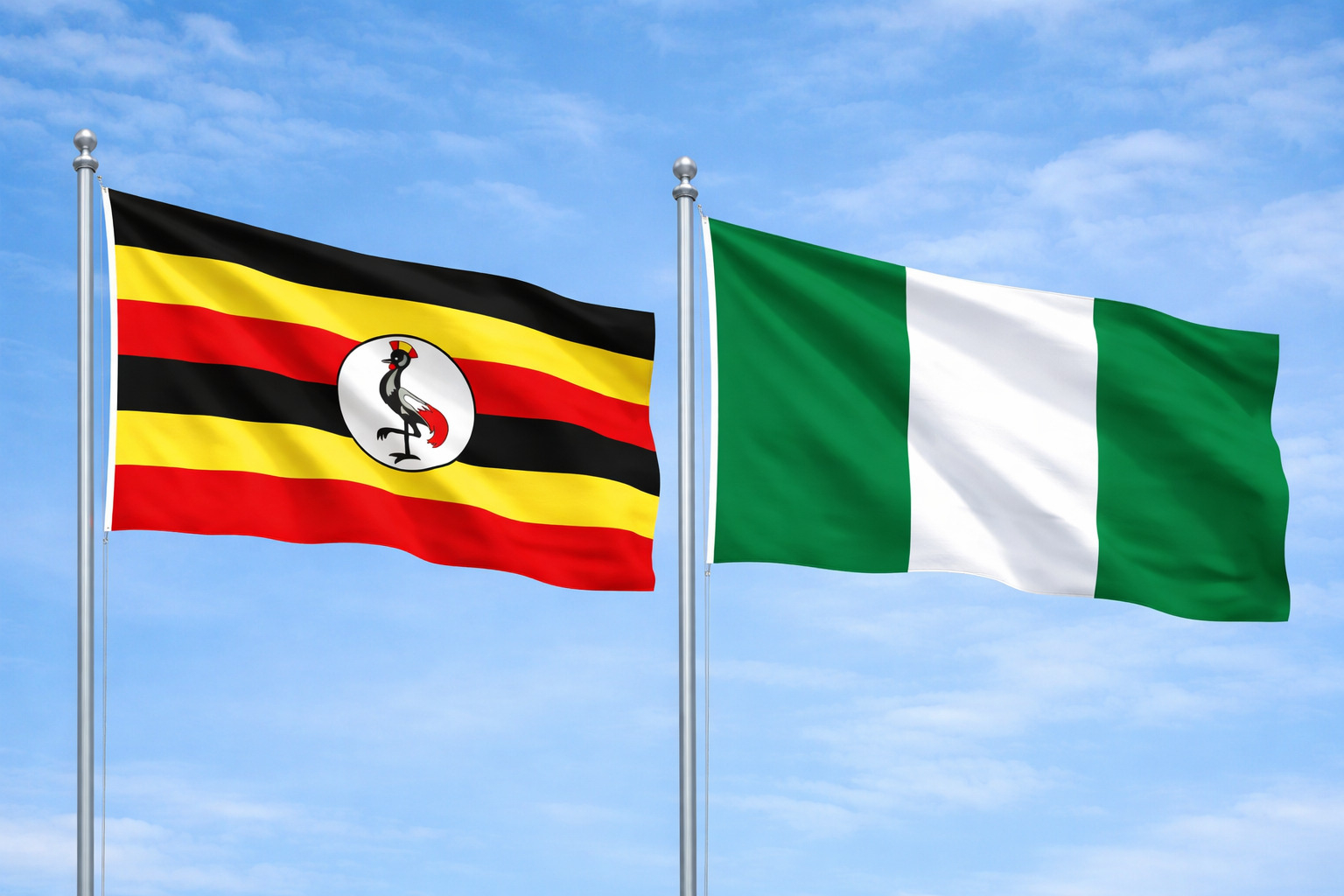 Uganda Flag With Nigeria Flag