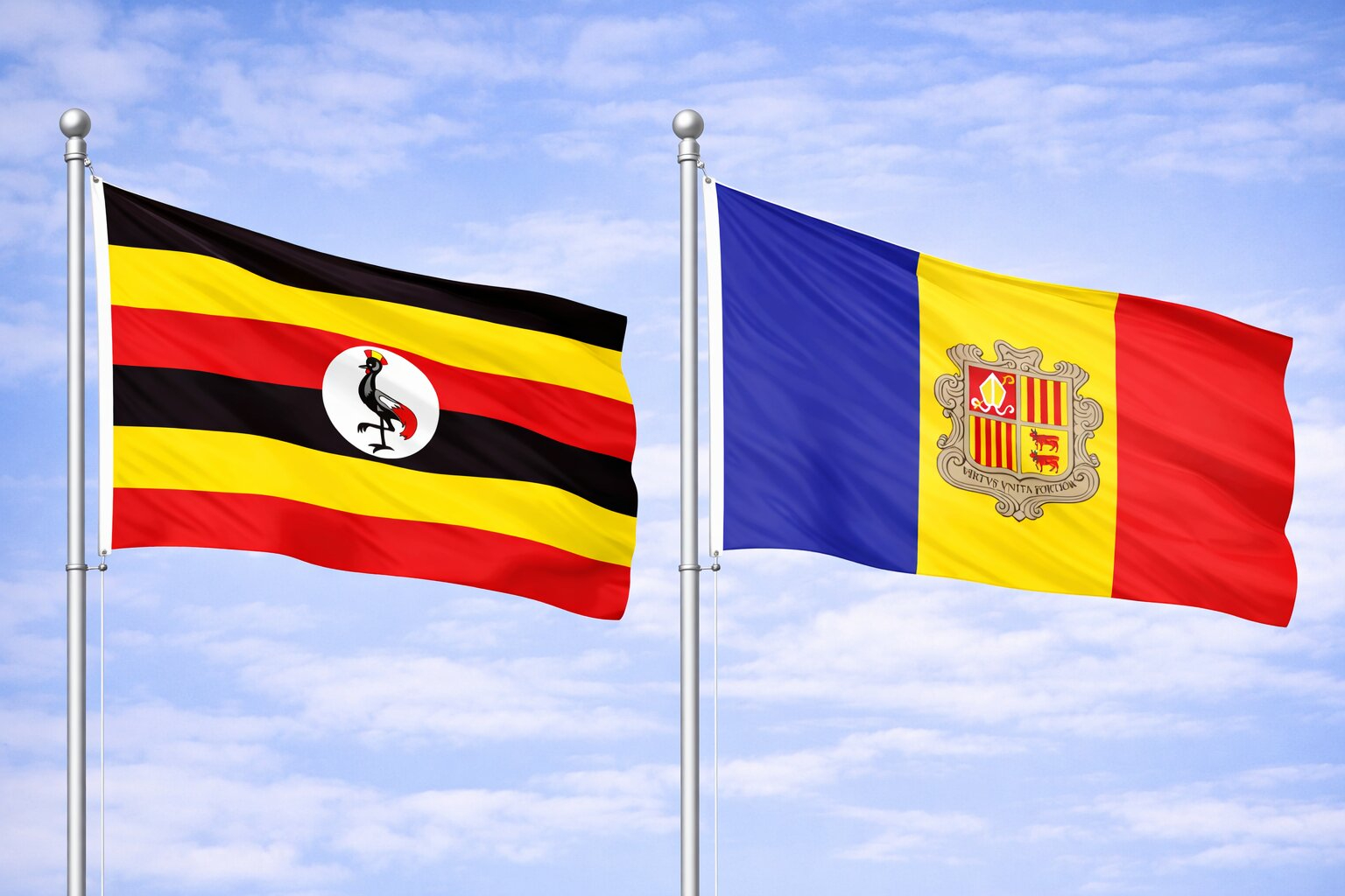 Uganda Flaga Nd Andorra Flag
